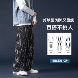 现货！痞帅ins潮流裤子个性破洞宽松休闲裤K6986-P55控78图片