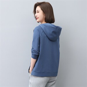 2022年秋季新款刺绣卫衣女连帽衫韩版休闲百搭长袖上衣服女棉图片