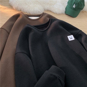 新款笑脸标重磅华夫格加绒卫衣 M~5XL XZ604-WY01JR-P35控48图片