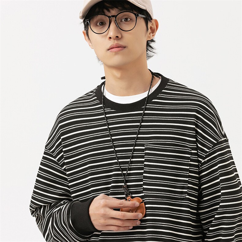 2026春季新款男装日系潮牌宽松条纹卫衣开衫休闲外套WY568-F65,女装短外套,电商A101（原外27）