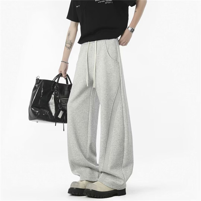 美式弯刀休闲裤男款春季阔脚宽松卫裤高级感时尚百搭男生长裤秋季，男装休闲裤，星座1210-1