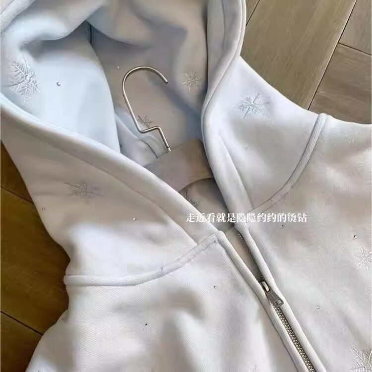W11116-P75网图现货新款美式加绒刺绣烫钻宽松连帽卫衣高品质,男装卫衣,星座1608