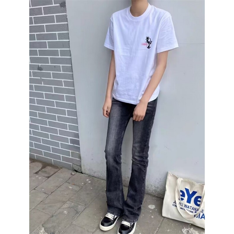 2025新款美式潮牌字母印花短袖T恤男款夏季ins潮牌宽松休闲上衣,男装T恤,四季星座505