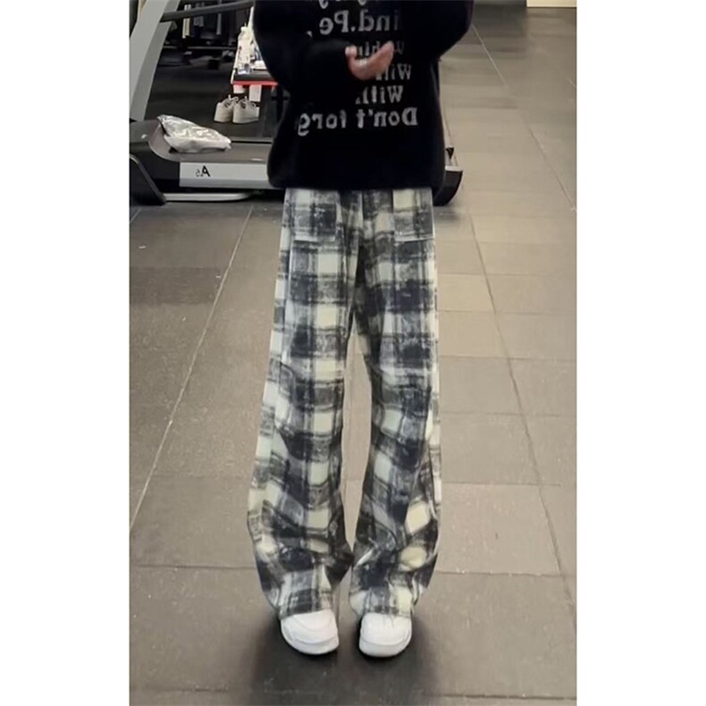 美式ins高街hiphop复古休闲格子裤货号K25130特P45,男装休闲裤,电商A063