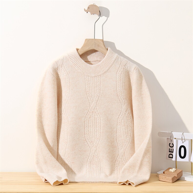 新款三大麻花长袖保暖童装，童装儿童羊毛衫，冰晶童装