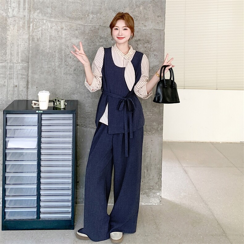 现货新款假两件上衣+阔腿裤两件套2C056-7208-P175控288,女装套装/套裙,2C056