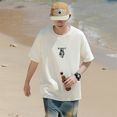 CL2男女中性圆领短袖半袖T恤衫外套大码太空人印花学生TEE潮宽松，男装T恤，星座115A-3