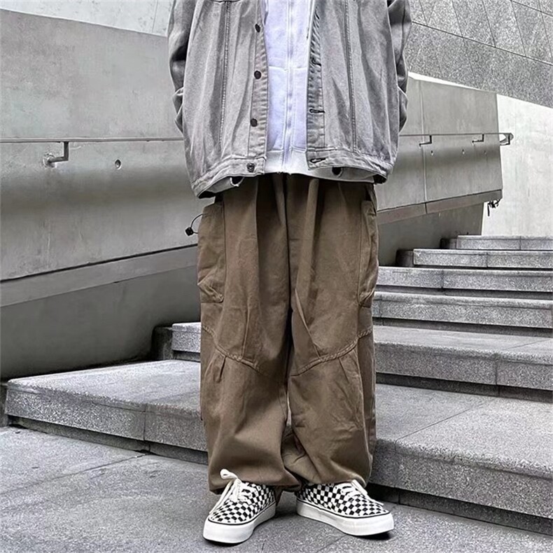 日系潮牌工装裤男港风宽松休闲裤个性垂感束脚哈伦裤子AK528-P40,男装休闲裤,星座1008