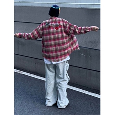 网络图现货粉红格子衬衫男生格纹衬衣长袖RC21-P55，男装衬衫，星座1005-4