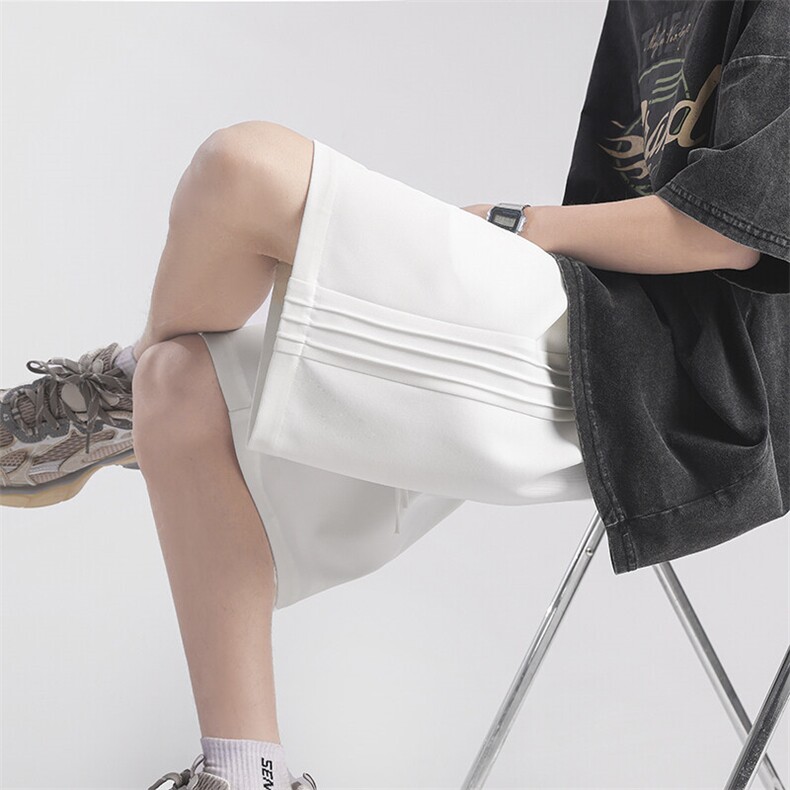 春夏新款冰丝凉感侧边拉条短裤大码 M~4XL XZ604-DK204-P35控48图片
