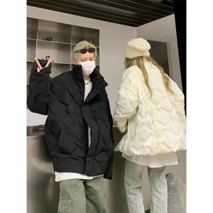 MC607-P98冬季美式菱形充棉加厚情侣棉服外套图片