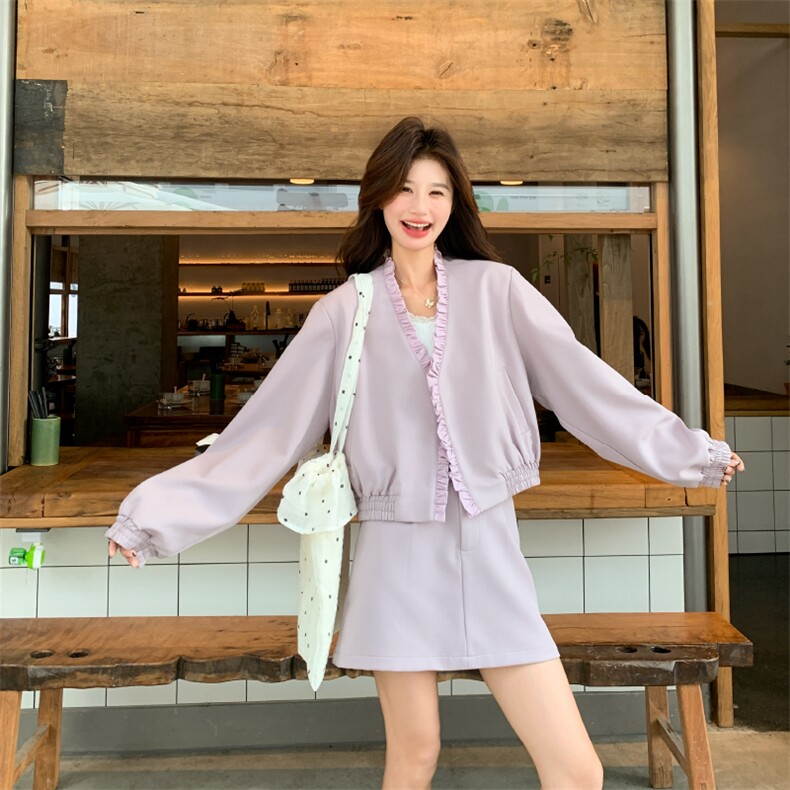 2026秋季好看的款休闲套装粉紫色气质两件套P175K268,女装套装/套裙,2D146