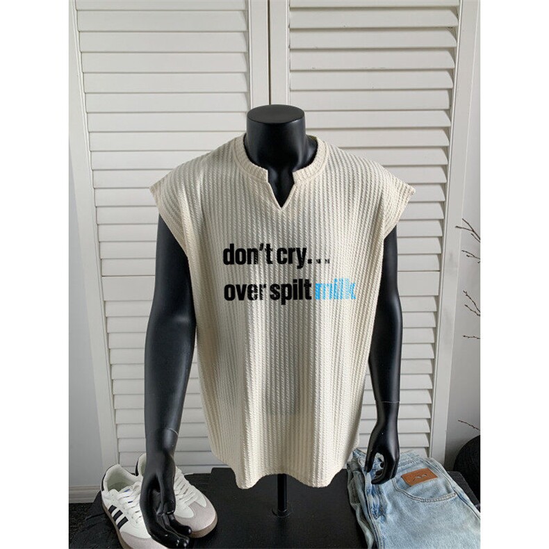 XZ809A/BXXX17/P35/控48美式V领印花背心T恤，男装背心/马甲，星座809A(原222-1)