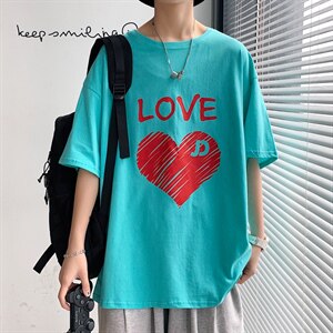 转化8%！2021夏季新款男士纯棉短袖T恤情侣潮牌体恤T2157P25图片