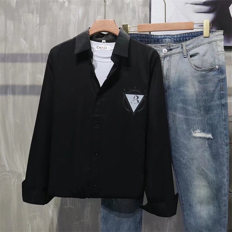 男春季衬衫港风日系纯棉长袖衬衫C9950P32,男装衬衫,星座1116-2