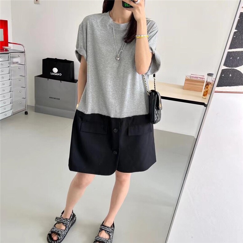 拼接连衣裙，女装连衣裙，久意