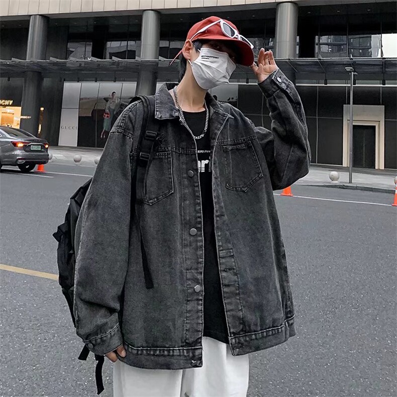 港风宽松夹克青少年翻领长袖W008P55,男装夹克,星座1116-2