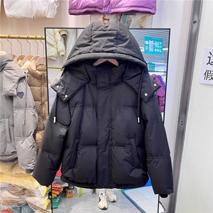 秋冬新款羽绒服男女情侣短款宽松加厚白鸭绒面包服潮牌外套图片