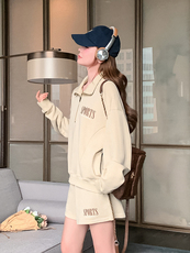 新款春装字母立领卫衣+短裤套装A馆126-2530p160K238，女装套装/套裙，浙宝A馆126