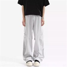 1506/QA020/P43美式褶皱工装裤男夏季薄款设计感速干伞兵裤，男装工装外套，星座1506