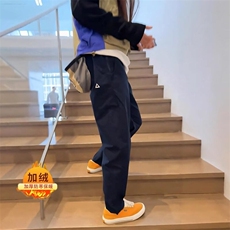 藏蓝色校服软壳小脚锥形冲锋裤男款山系户外加绒登山三防显瘦裤子，男装休闲裤，星座506A