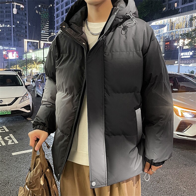 港风冬季情侣时尚棉衣宽松连帽渐变色棉服B343/8807/P100,男装棉衣,星座1905A（原电商B343）