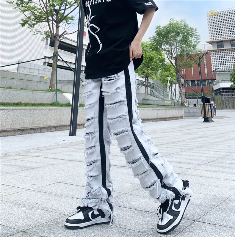 直脚牛仔裤男潮拉链青春流行新款秋季宽松直筒中腰BK62-P78,男装牛仔裤,星座1109-3