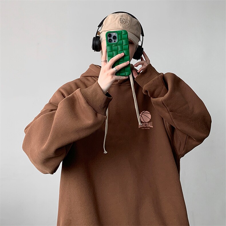 WY2237-P35加绒款-P40纯棉连帽卫衣男大码运动帽衫宽松薄外套男,男装卫衣,电商A040