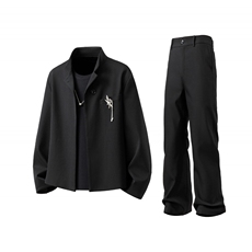 西服送胸针M-5XL大码96%聚酯纤维4%氨纶XF78149P85西裤XF78151P45，男装西服，星座226-2