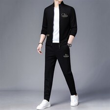 HP361秋季新款男式长袖长裤两件套运动休闲开衫修身卫衣套装P168图片