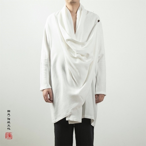 秋冬新款风男装汉服改良中长款男士道袍T099P90图片