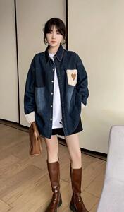 爱美欧现货 加绒牛仔衬衣图片