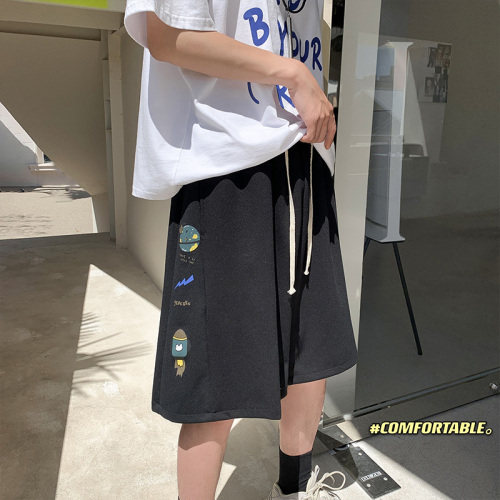 夏季新款宇宙太空人印花短裤五分裤K3488B315P38控48,男装休闲裤,电商B315