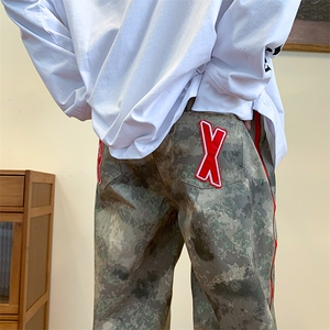 美式街头嘻哈迷彩裤可调节拉链百搭休闲男ins长裤K09001-P45图片