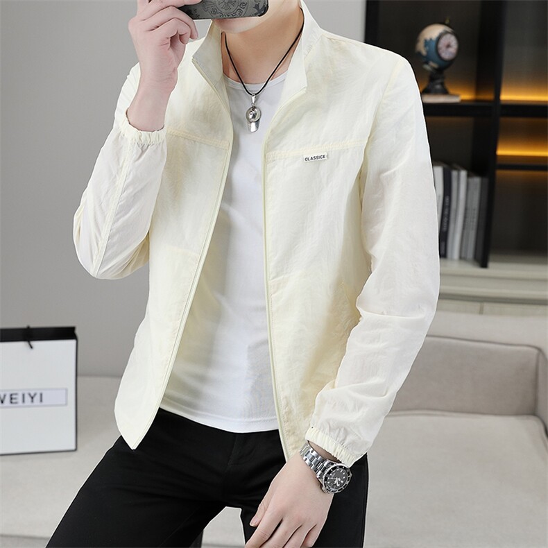 夏季新款轻薄冰丝纯色立领时尚休闲防晒服XZ1304-2-8362-P65,男装防晒衣,星座613B