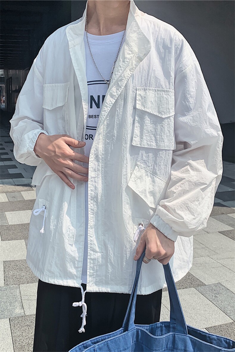 F1029/P45防晒衣男士夏季户外薄款工装夹克男透气大码外套防晒衫图片