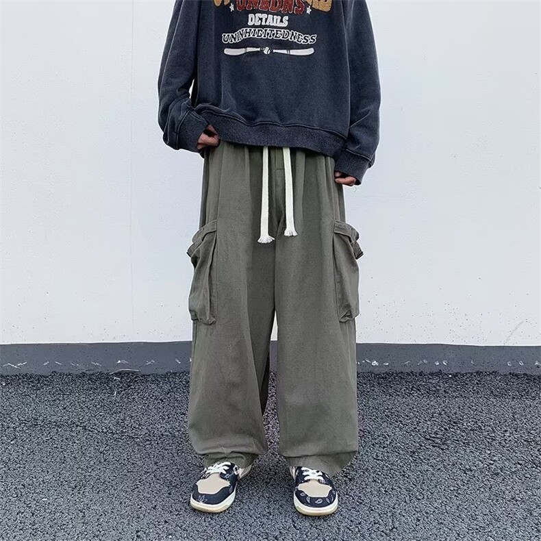 美式伞兵机能工装裤男秋冬季冲锋裤直筒裤子ins高街休闲K128-p40,男装休闲裤,星座1008