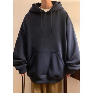 CM001P55加绒60潮牌情侣重磅纯棉卫衣秋冬运动宽松休闲纯色帽衫图片