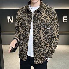 C317-6702-P952025春季新款豹纹宽松衬衫式夹克薄款男女款，男装夹克，电商C317
