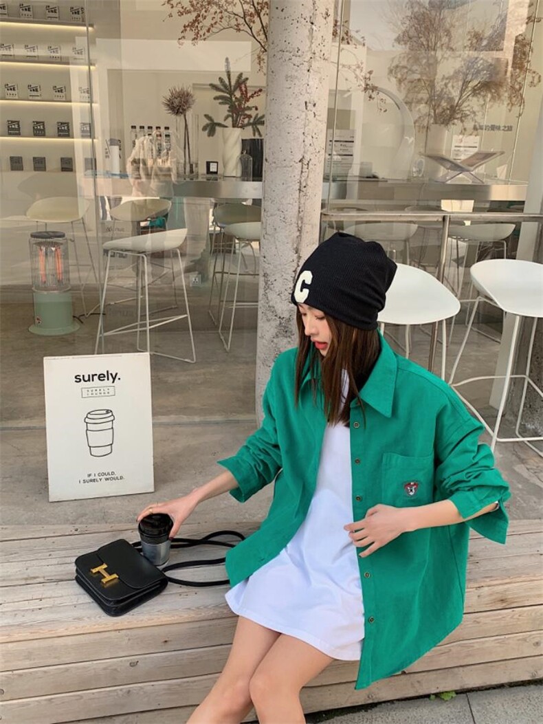 春季亮色衬衫韩版，女装衬衫，SUPEREDITE 绣铂
