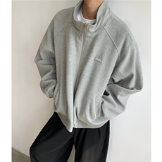 冬装新品弯刀袖毛呢加棉夹克棉衣休闲纯色加厚外套男H1021P118，男装棉衣，电商A341