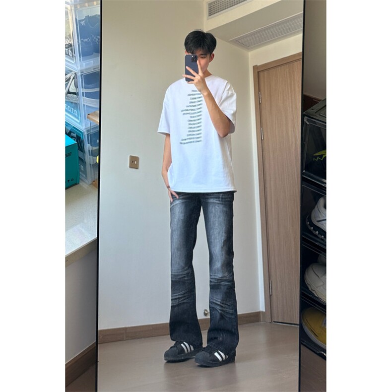 24年新款复古水洗磨破修身牛仔裤X1002-1-NZ2401-P60,男装牛仔裤,星座1002-1