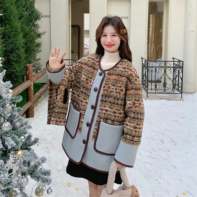 6972数据款现货大货已出90绒羊羔毛拼接羽绒P295-K438,女装羽绒服,2D034