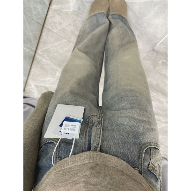 美拉德穿搭复古阔腿牛仔裤女秋冬加绒直筒裤NZ133-P48,男装牛仔裤,星座308B-2