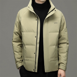 立领羽绒服男短款冬季2023新款中年男装商务休闲上衣厚款保暖外套图片