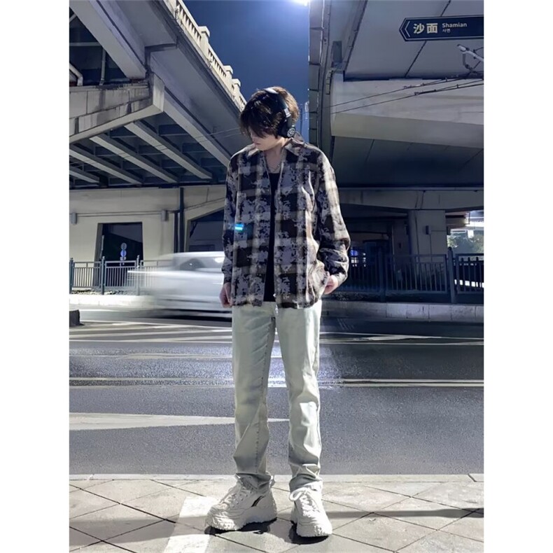 男士扎染拉链毛边衬衫ZG40P42,男装衬衫,星座1116-2