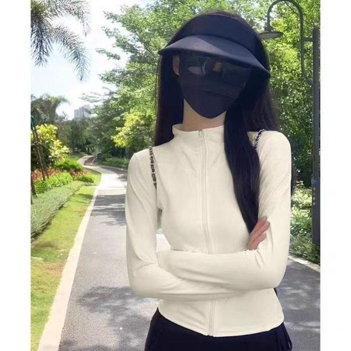 H0845-P35冰丝凉感修身防晒开衫外套薄款运动瑜伽服收腰休闲上衣，女装T恤，星座617A-2