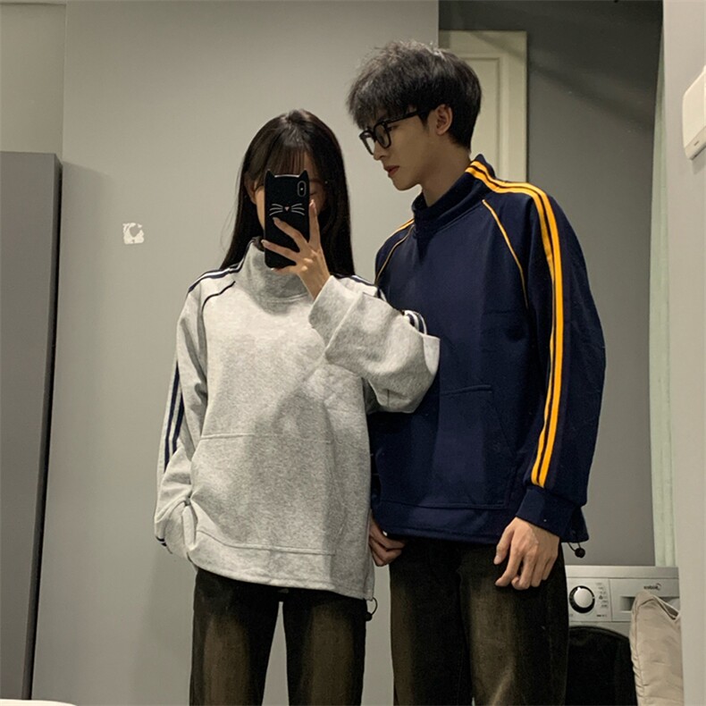 抖音得物高品质二开25秋冬美式高街重磅结构织带高领立领卫衣W66,男装卫衣,电商A486-1