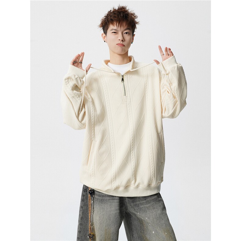 【新年红】WY829-P45特加绒55特大码提花立领宽松卫衣外套,女装短外套,电商D232