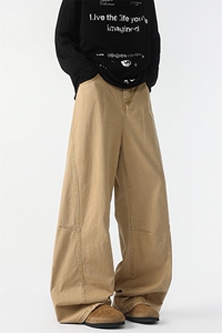 8XL-M 工装裤男秋季日系男直筒宽松阔腿休闲弯刀裤子男K9177P65图片